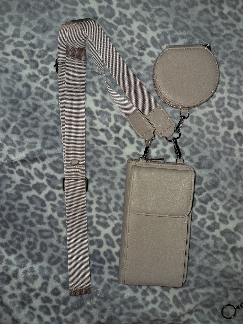 Montana West Beige Crossbody Phone Bag with Coin Pouch